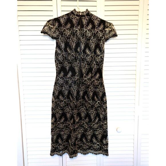 Alice + Olivia Marya Dress Ladies Pre-Loved Black Metallic Dress Size 6 - Picture 5 of 11